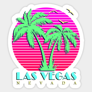 Las Vegas Nevada Palm Trees Sunset Sticker